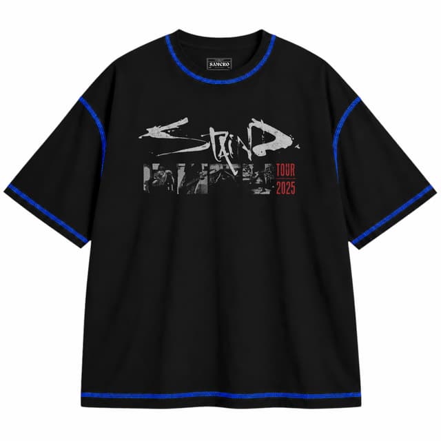 Staind - Isolated Fall 2025 Tour — Unisex oversize, Negro con costura azul