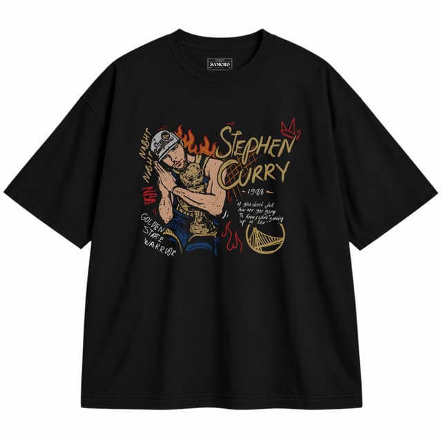 Stephen Curry — Unisex oversize, Negro