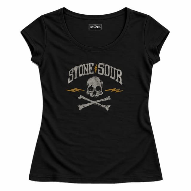 Stone Sour - Skull and Bones — Mujer entallada, Negro