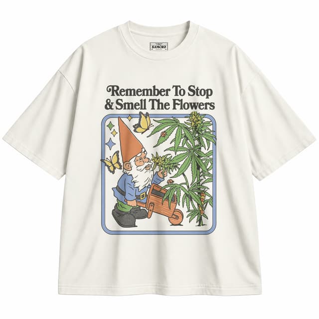 Stop and smell the flowers — Unisex oversize, Crema