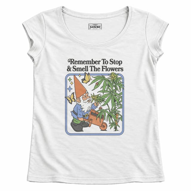 Stop and smell the flowers — Mujer recta, Blanco