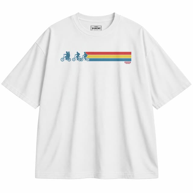 Stranger Things 11 — Unisex oversize, Blanco