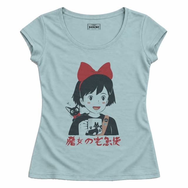 Studio Ghibli - Kikis Delivery Service Retro Portrait — Mujer entallada, Celeste