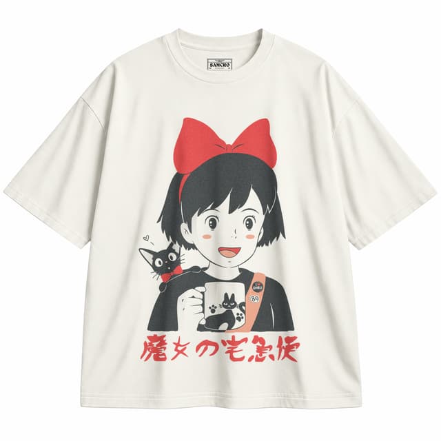 Studio Ghibli - Kikis Delivery Service Retro Portrait — Unisex oversize, Crema