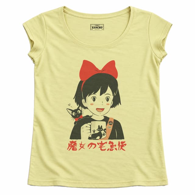 Studio Ghibli - Kikis Delivery Service Retro Portrait — Mujer recta, Amarillo