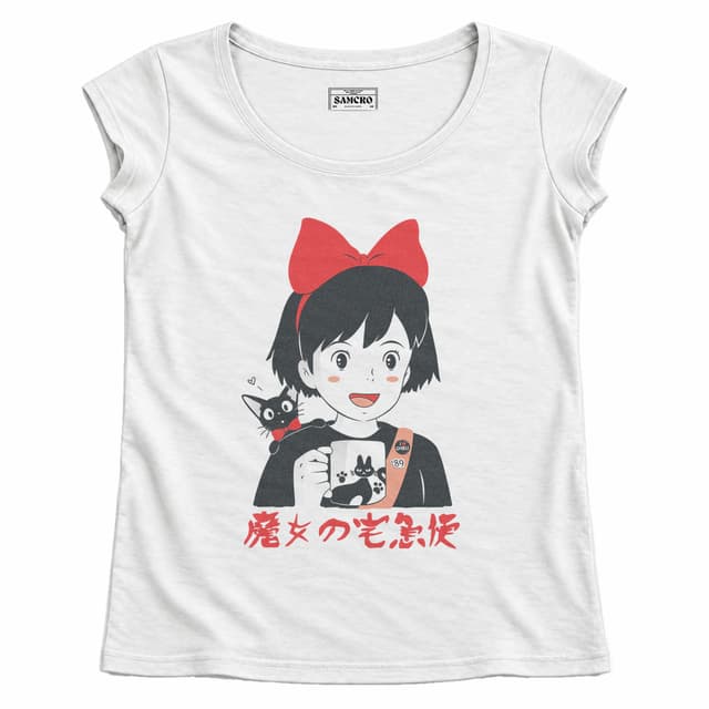 Studio Ghibli - Kikis Delivery Service Retro Portrait — Mujer recta, Blanco