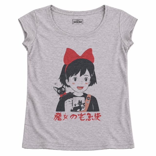 Studio Ghibli - Kikis Delivery Service Retro Portrait — Mujer recta, Gris