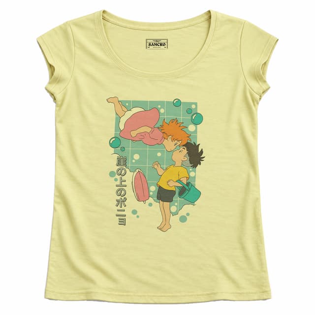 Studio Ghibli - Ponyo Pastel Grid — Mujer recta, Amarillo