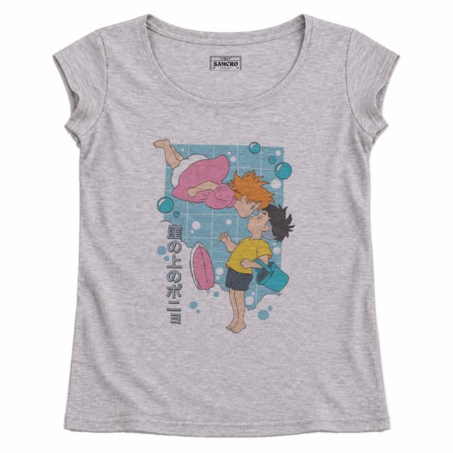 Studio Ghibli - Ponyo Pastel Grid — Mujer recta, Gris