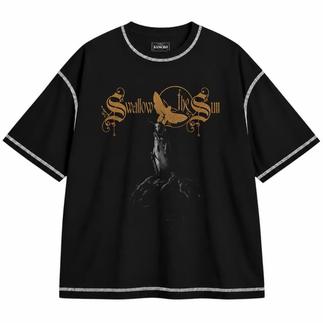 Swallow the Sun - Shadow Forced Into Light — Unisex oversize, Negro con costura blanca