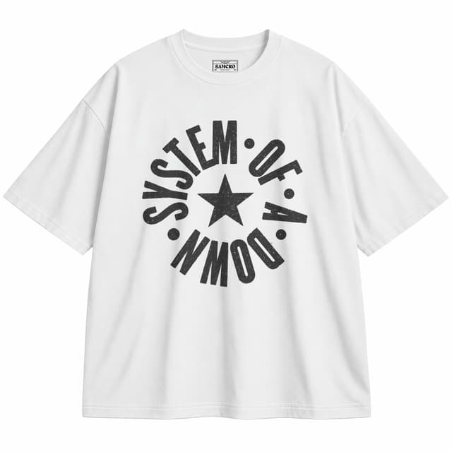 System of a Down - Mini Circle Logo — Unisex oversize, Blanco