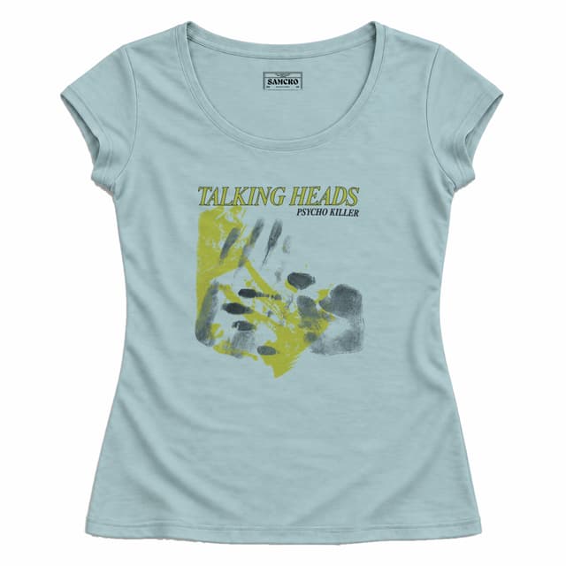 Talking Heads - Psycho Killer Hands — Mujer entallada, Celeste