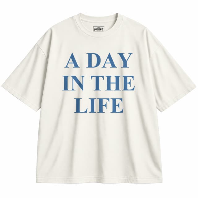 The Beatles - A Day in the Life — Unisex oversize, Crema