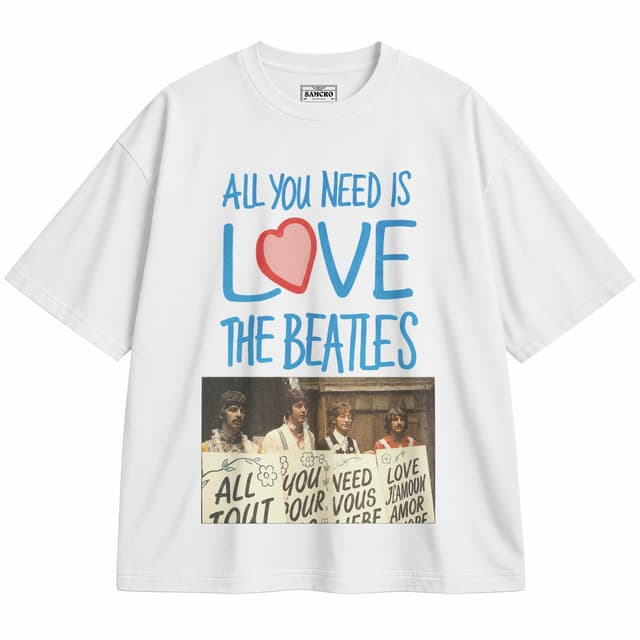 The Beatles - All You Need Is Love Play Cards — Unisex oversize, Blanco