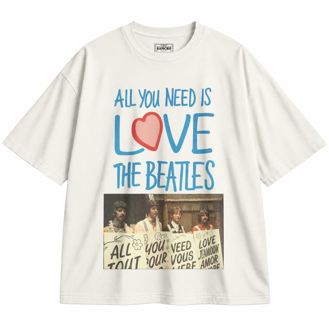 The Beatles - All You Need Is Love Play Cards — Unisex oversize, Crema