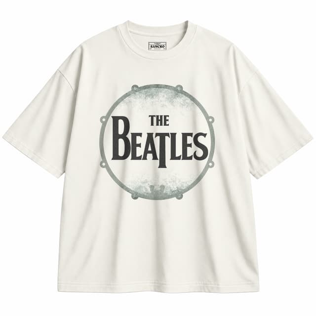 The Beatles - Drum Skin — Unisex oversize, Crema