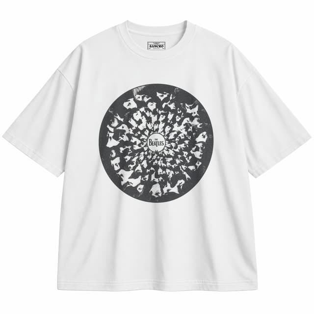 The Beatles - Faces Revolver — Unisex oversize, Blanco