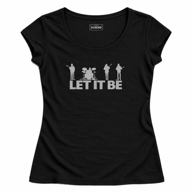 The Beatles - Let It Be Silhouette — Mujer entallada, Negro