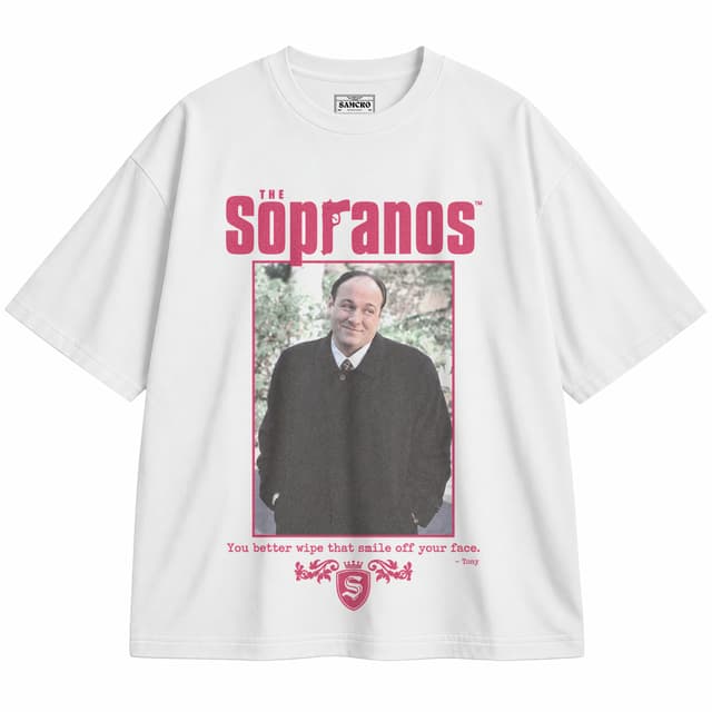The Sopranos - Tony Soprano Wipe That Smile Off Your Face — Unisex oversize, Blanco