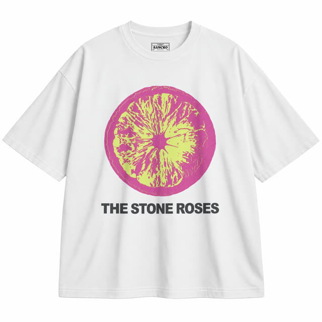 The Stone Roses - Pink Lemon — Unisex oversize, Blanco