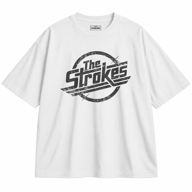 The Strokes 5 — Unisex oversize, Blanco