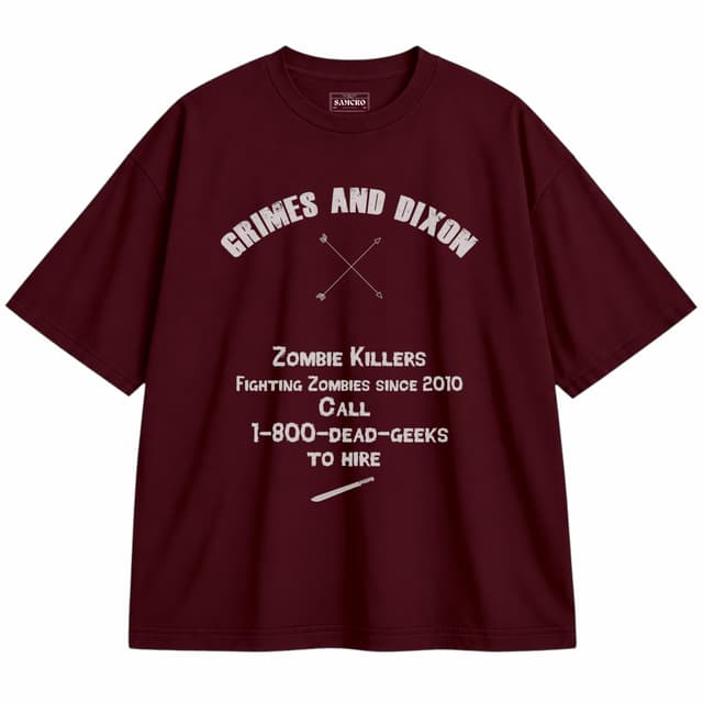 The Walking Dead 15 — Unisex oversize, Bordó