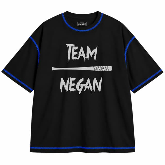 The Walking Dead 39 — Unisex oversize, Negro con costura azul