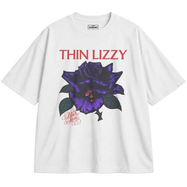 Thin Lizzy - Black Rose Purpura — Unisex oversize, Blanco