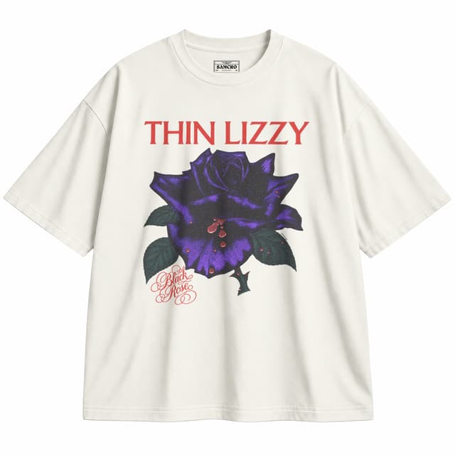 Thin Lizzy - Black Rose Purpura — Unisex oversize, Crema