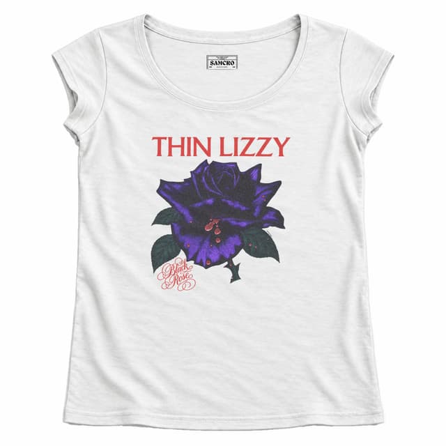Thin Lizzy - Black Rose Purpura — Mujer recta, Blanco