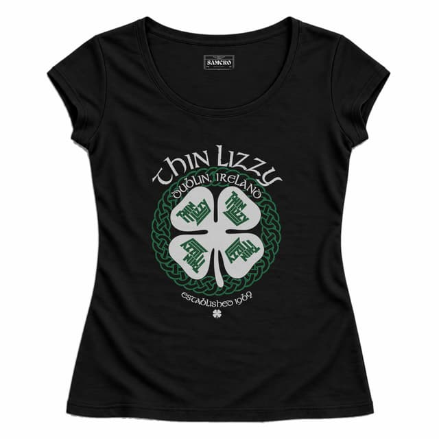 Thin Lizzy - Dublin Ireland Shamrock — Mujer entallada, Negro