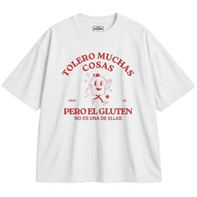 Tolero muchas cosas pero el gluten no es una de ellas — Unisex oversize, Blanco