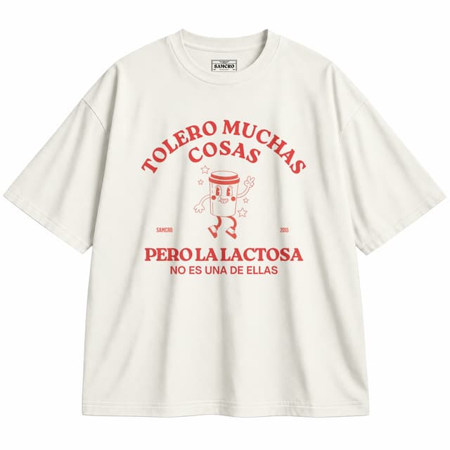Tolero muchas cosas pero la lactosa no es una de ellas — Unisex oversize, Crema