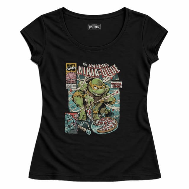 Tortugas Ninja 1 — Mujer entallada, Negro