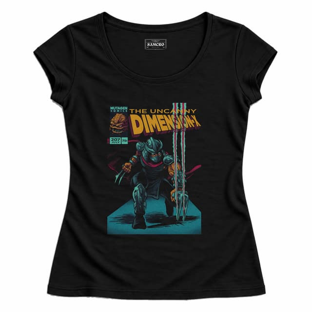 Tortugas Ninja 10 — Mujer entallada, Negro