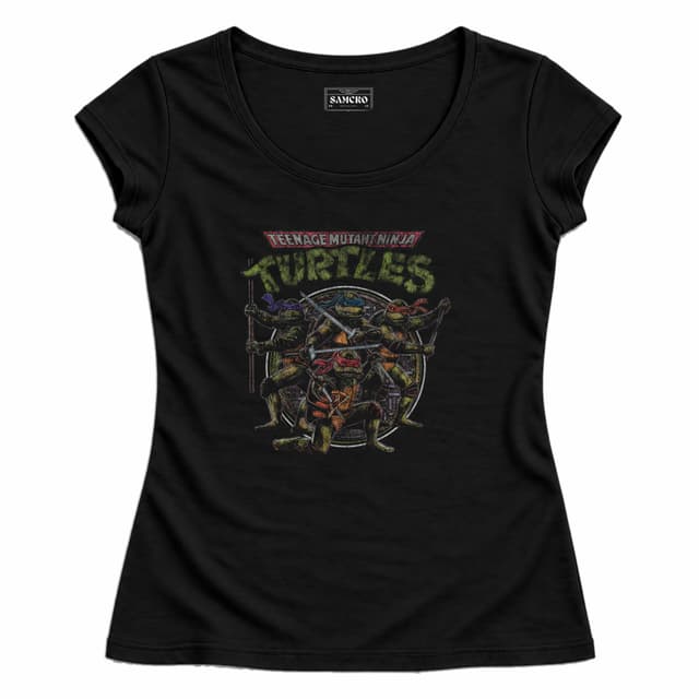 Tortugas Ninja - 1990 This Is No Cartoon — Mujer entallada, Negro