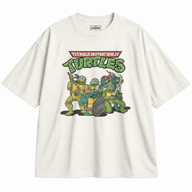 Tortugas Ninja 7 — Unisex oversize, Crema