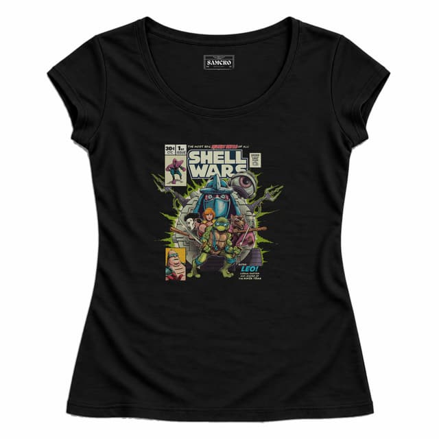 Tortugas Ninja 9 — Mujer entallada, Negro