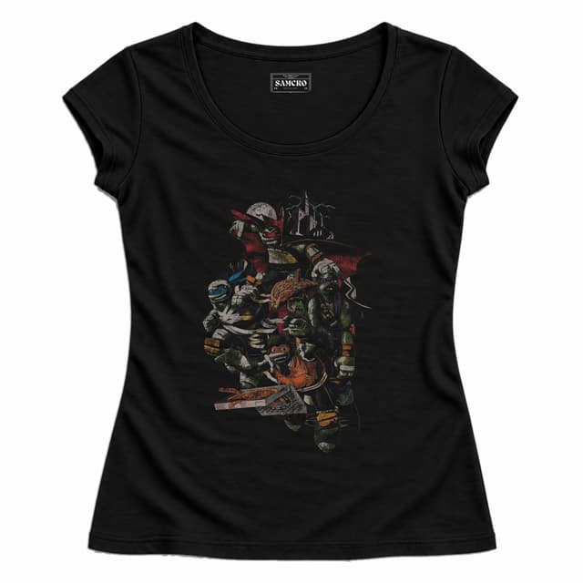 Tortugas Ninja - Halloween Monsters — Mujer entallada, Negro