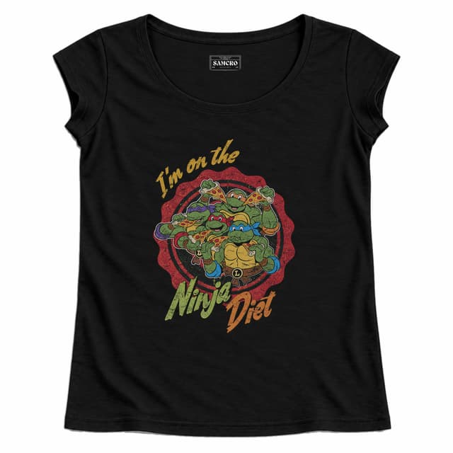 Tortugas Ninja - I'm on the Ninja Diet — Mujer recta, Negro