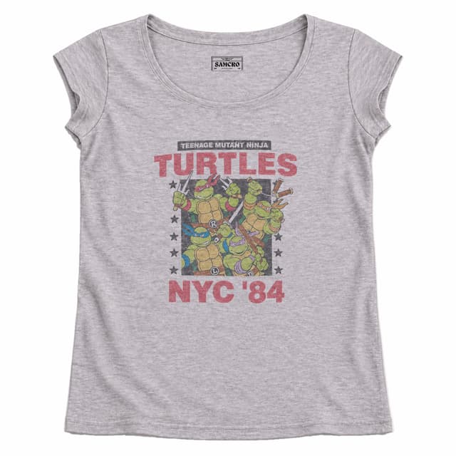 Tortugas Ninja - NYC 84 — Mujer recta, Gris