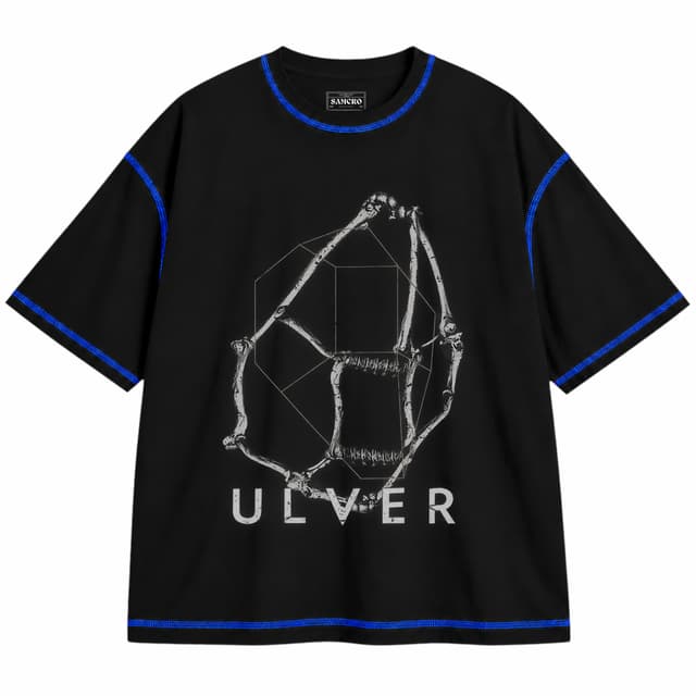 Ulver - Jaula de Huesos — Unisex oversize, Negro con costura azul