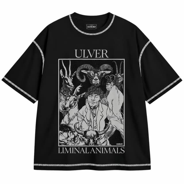 Ulver - Liminal Animals — Unisex oversize, Negro con costura blanca