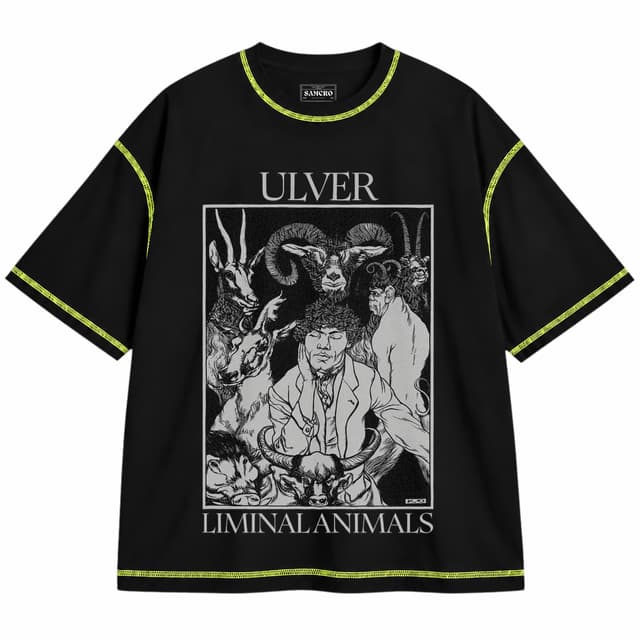 Ulver - Liminal Animals — Unisex oversize, Negro con costura verde