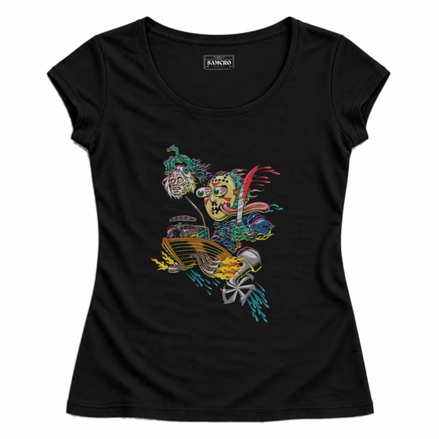 Viernes 13 - Crystal Lake Cruiser — Mujer entallada, Negro