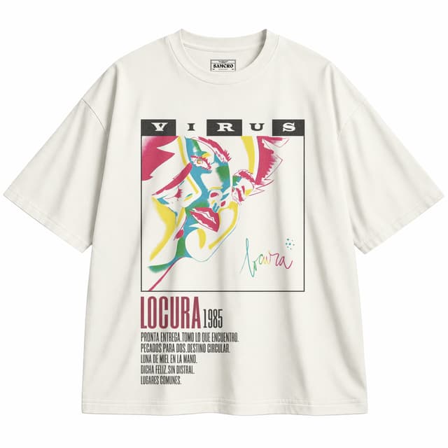 Virus - Locura Poster Tracklist — Unisex oversize, Crema