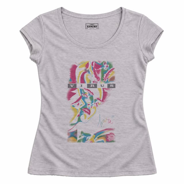 Virus - Locura Rostro Pop — Mujer entallada, Gris