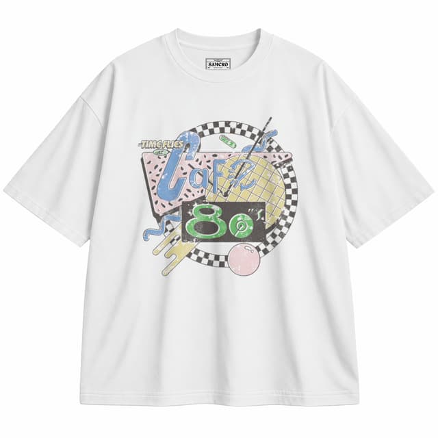 Volver al Futuro - Cafe 80s — Unisex oversize, Blanco