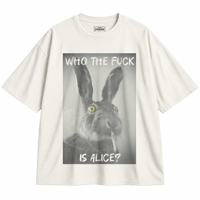 Who the fuck is alice? — Unisex oversize, Crema