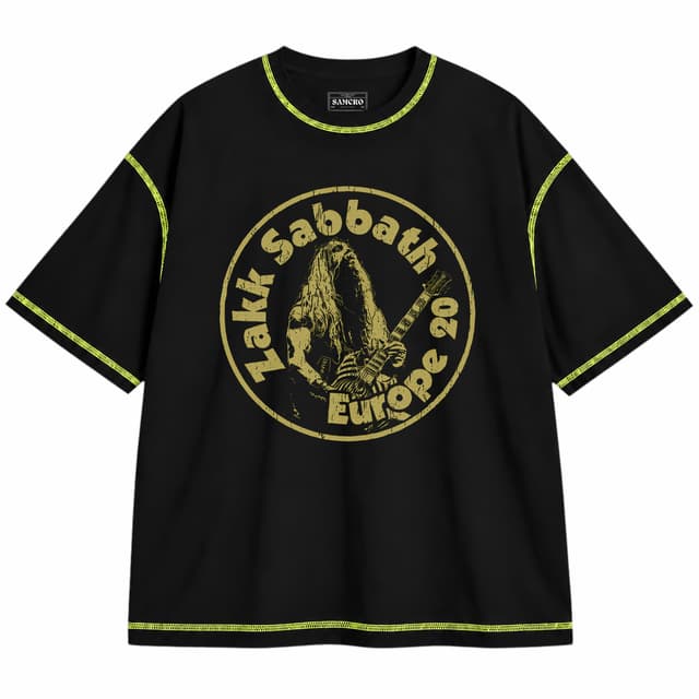 Zakk Sabbath - Vol 4 Europe 20 — Unisex oversize, Negro con costura verde